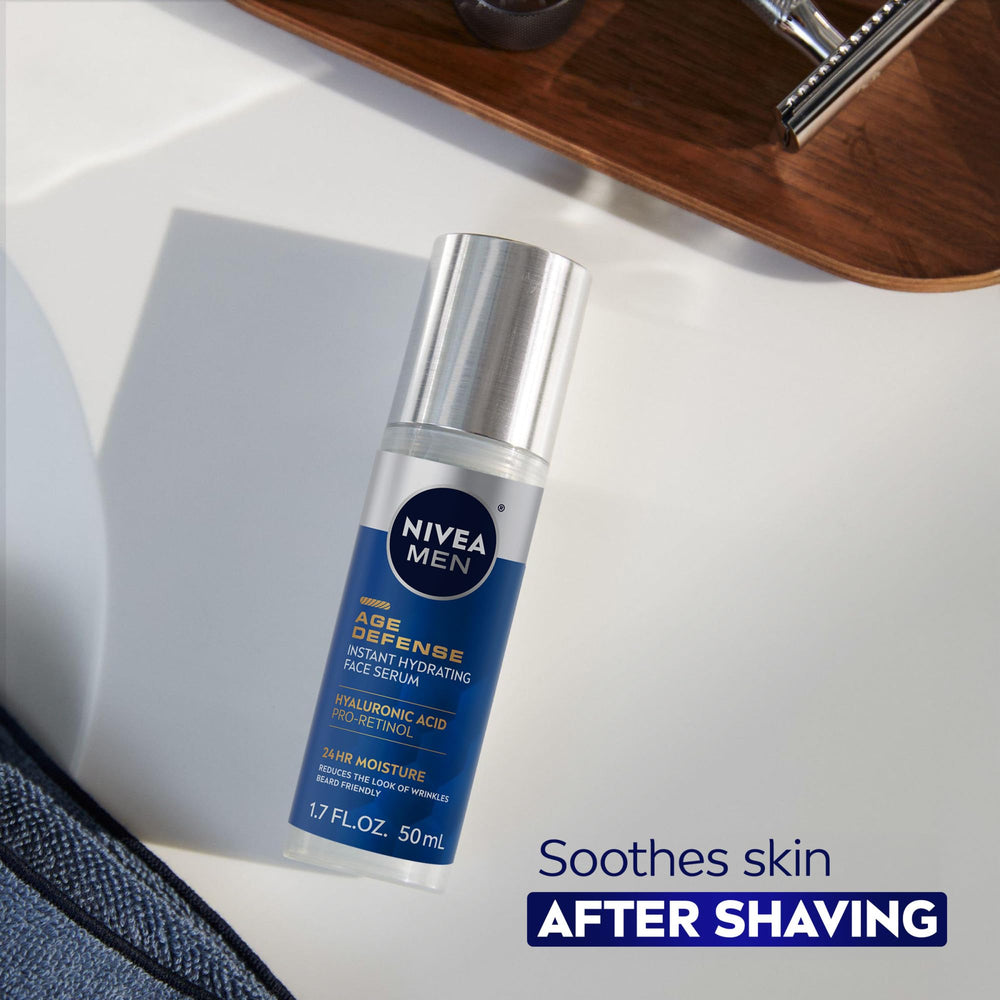 NIVEA MEN in bathroom routine scene, practical everyday use and grooming benefit
