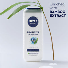 NIVEA MEN lifestyle bathroom routine scene showing easy five-step grooming