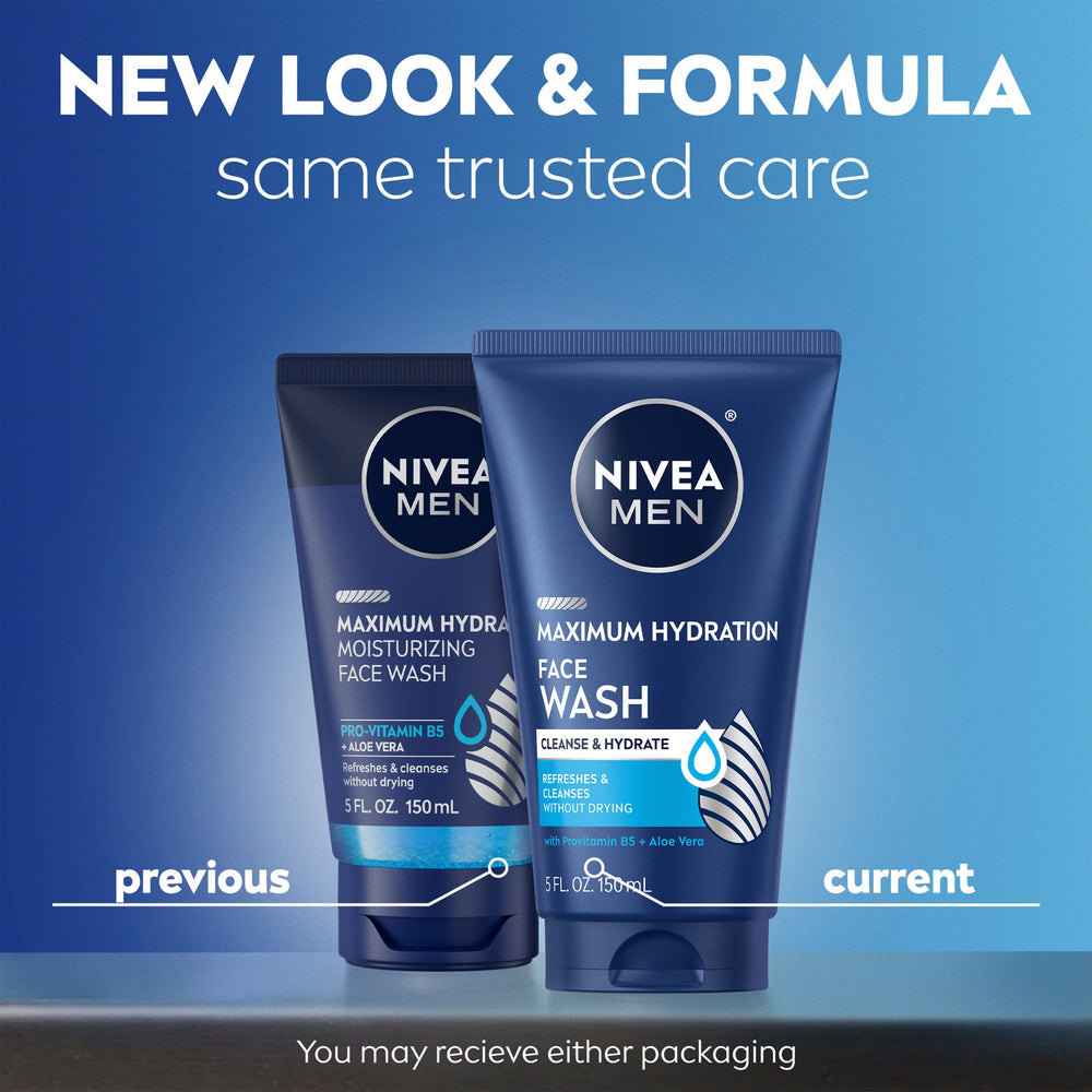 NIVEA MEN back label with ingredients and usage directions benefit