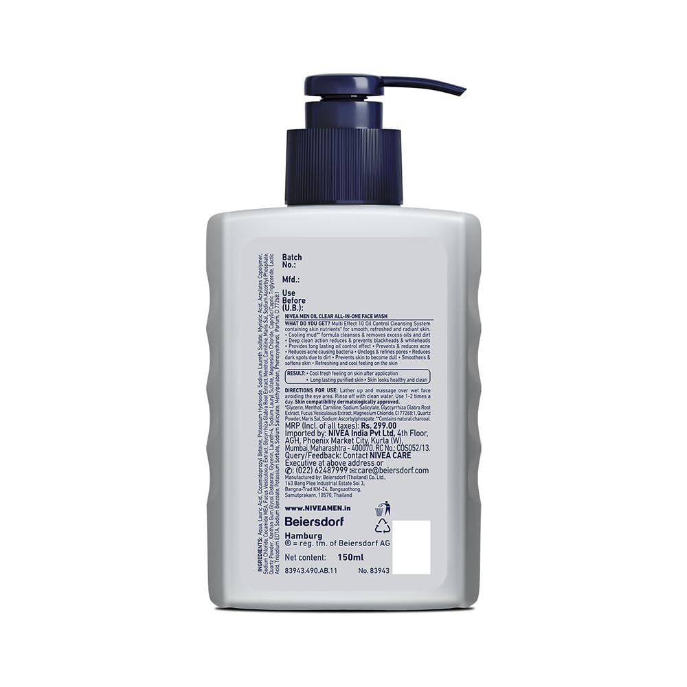 NIVEA men lifestyle after wash showing refreshed, matte-looking skin