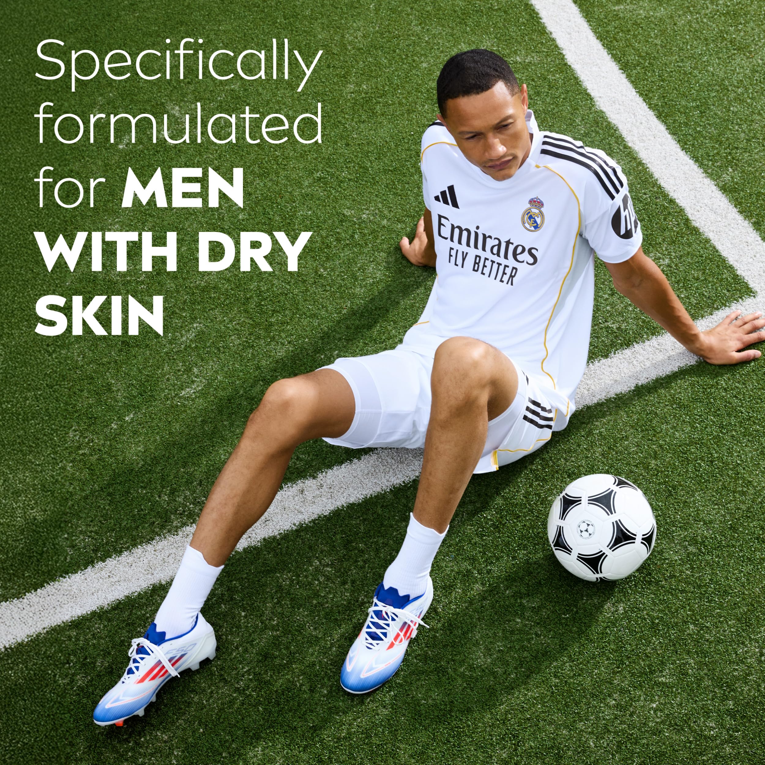 NIVEA MEN used on feet showing intensive care for dry skin benefit