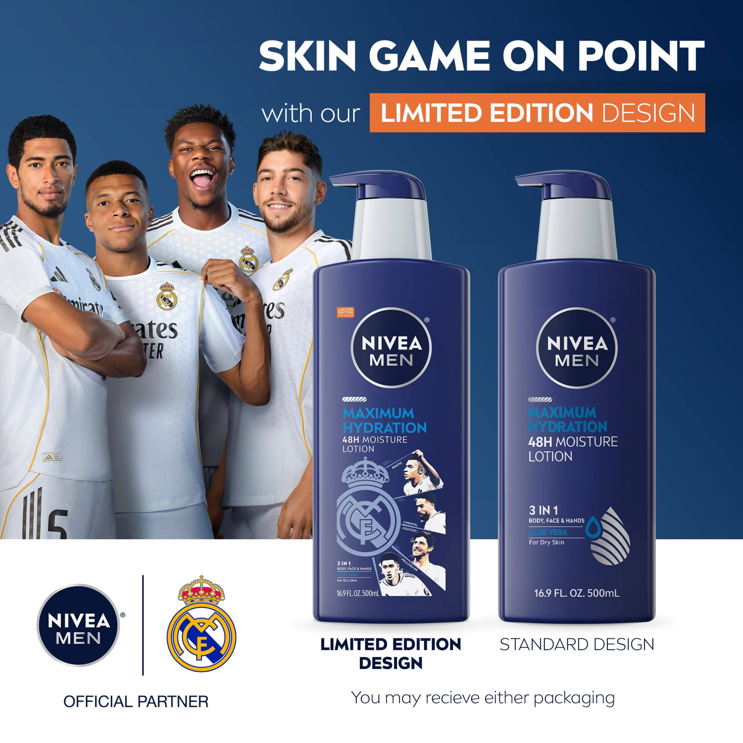 NIVEA MEN pump dispenser close-up for easy one-hand dosing benefit