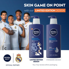 NIVEA MEN pump dispenser close-up for easy one-hand dosing benefit