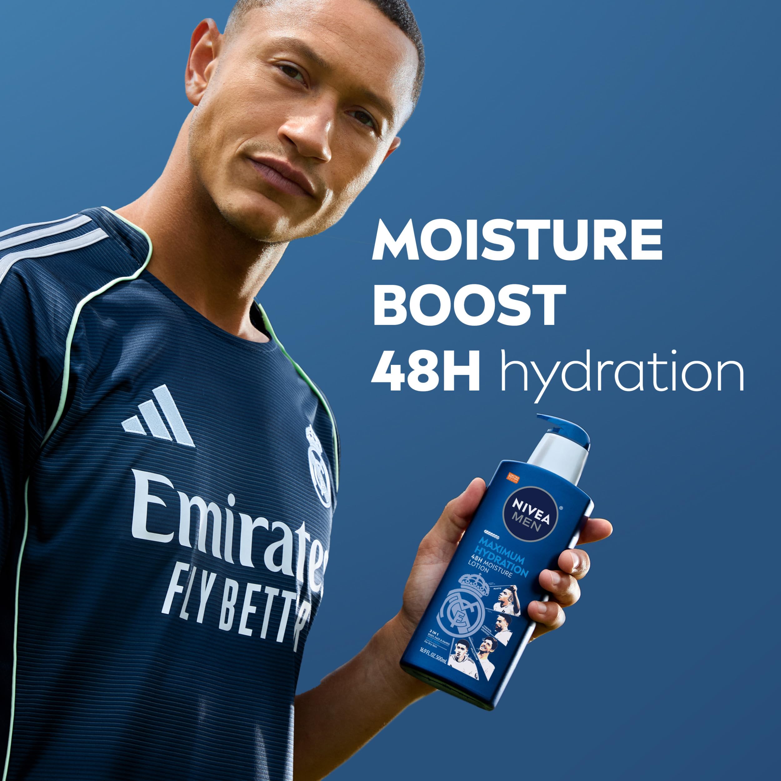 NIVEA MEN applied on hands demonstrating quick hydration benefit