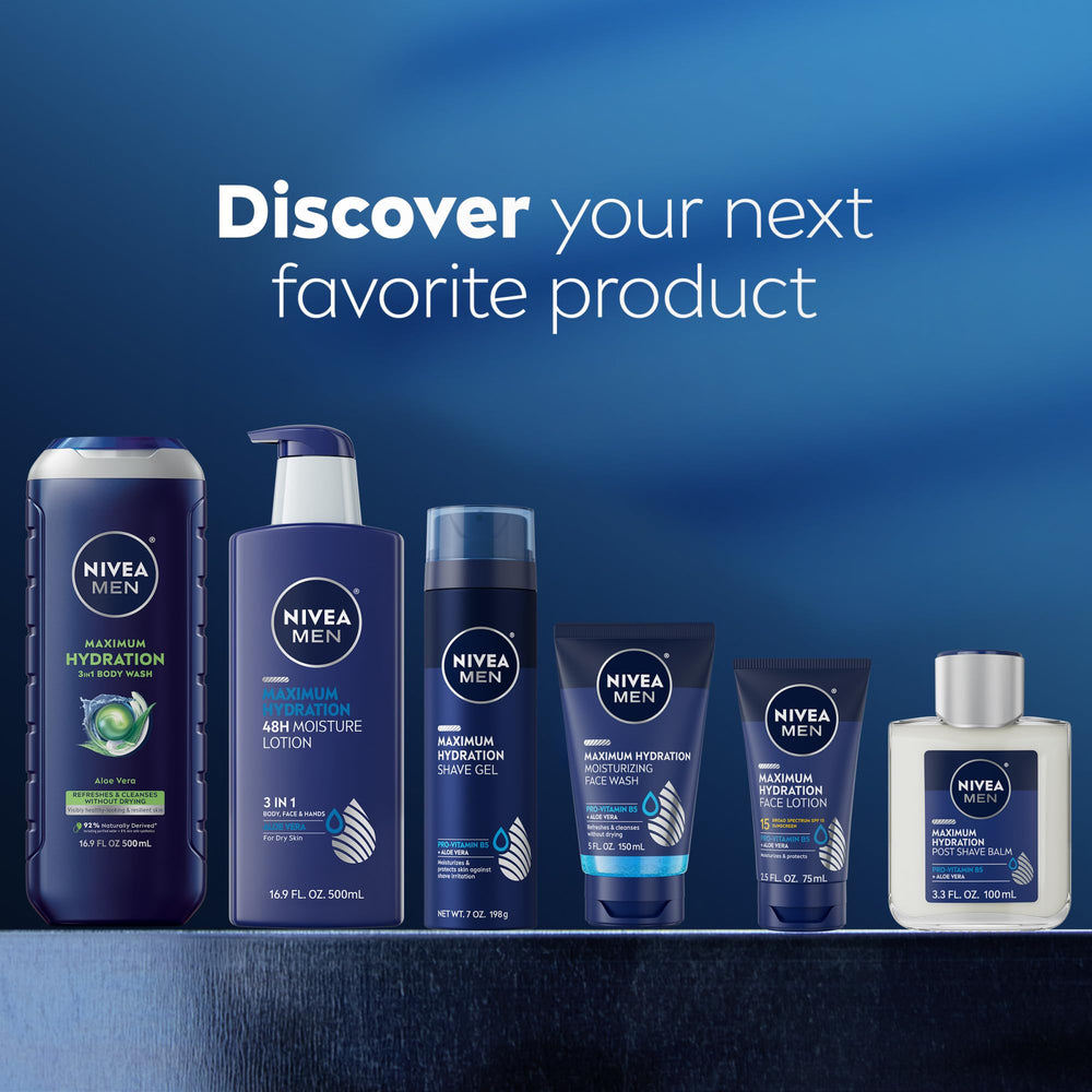 NIVEA MEN bottle surface showing recycled plastic texture and sustainability benefit