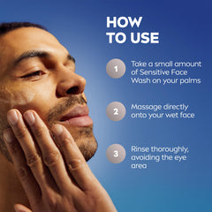 NIVEA MEN applied to beard area showing gentle clean for facial hair and skin