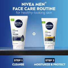NIVEA MEN tube on vanity with other grooming items showing lifestyle compatibility