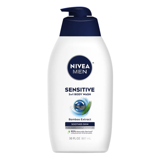 NIVEA MEN front packaging showing 30 oz bottle and product benefits
