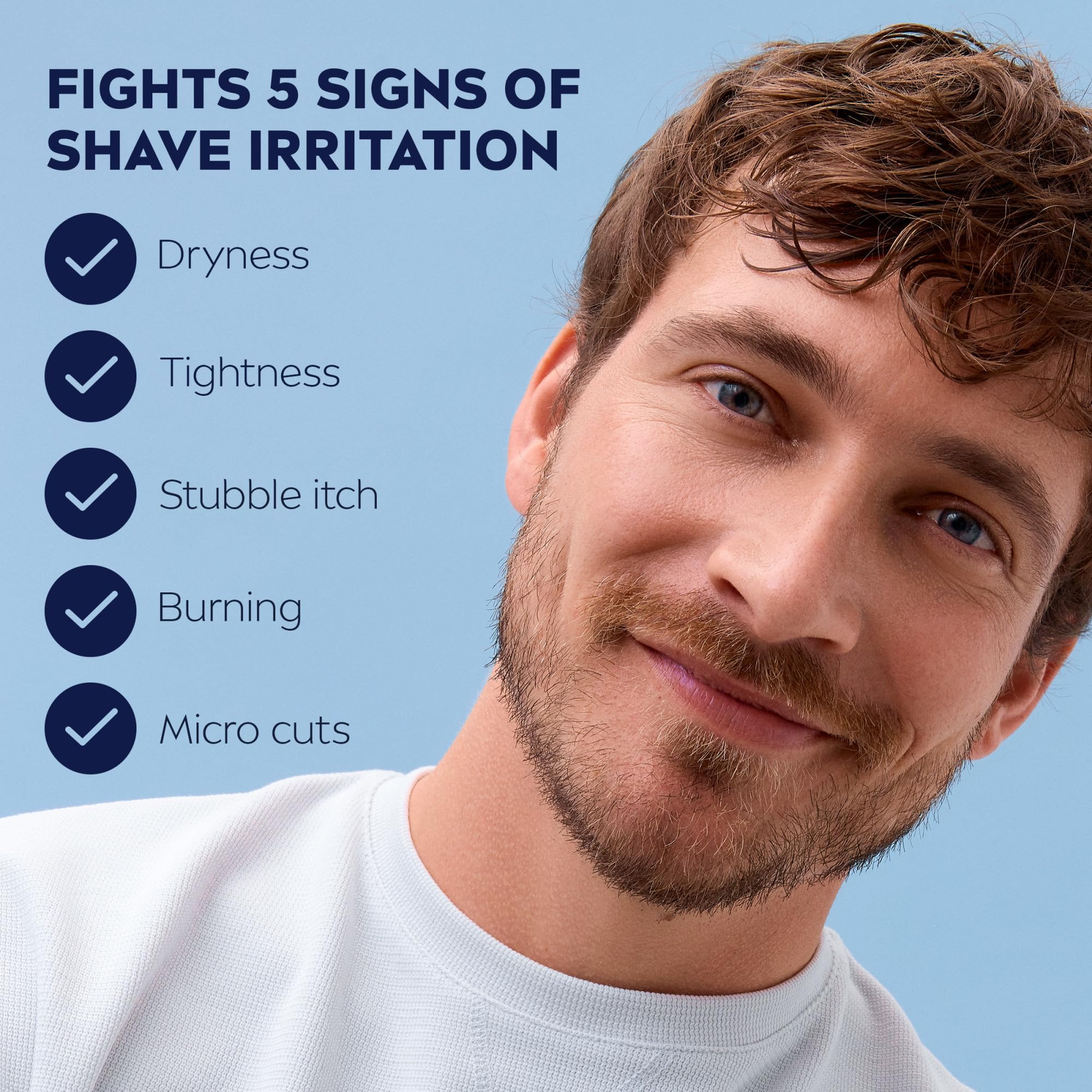 NIVEA MEN shave gel foam on hand demonstrating smooth glide and protection