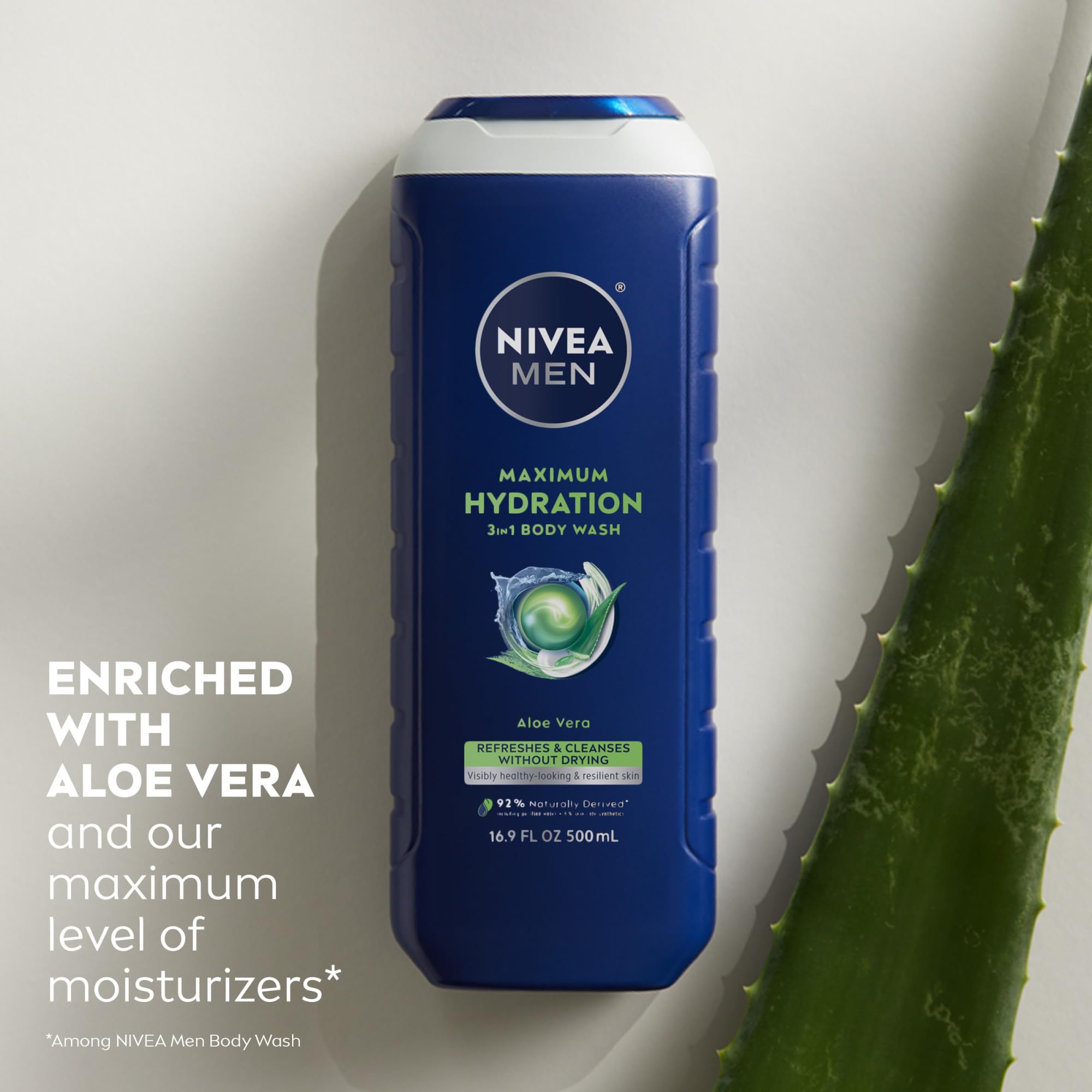 NIVEA MEN in-shower use showing man applying product for efficient grooming