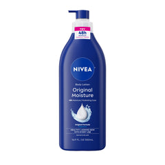 NIVEA front pump bottle showing easy dispensing and generous 16.9 oz size