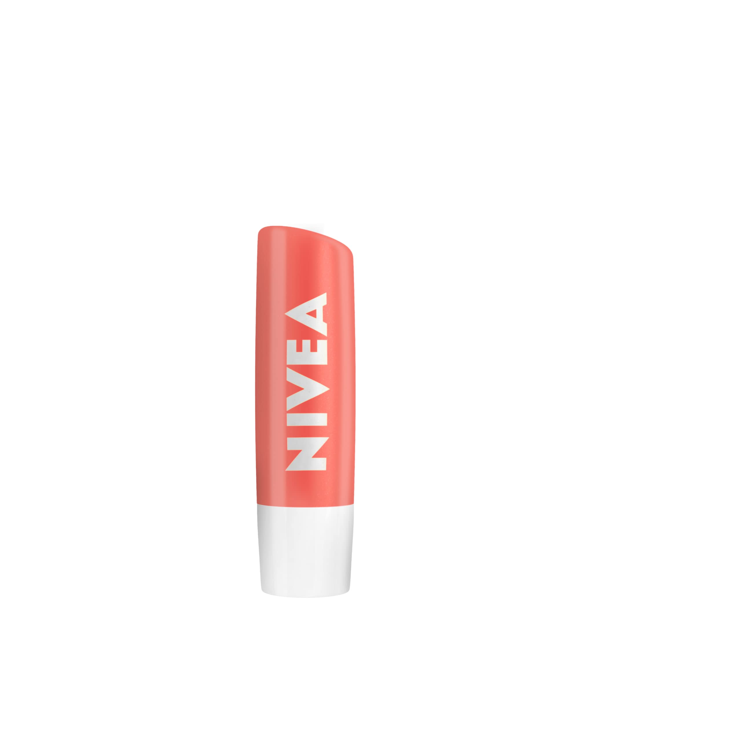NIVEA balm with peach prop highlighting fruity scent appeal