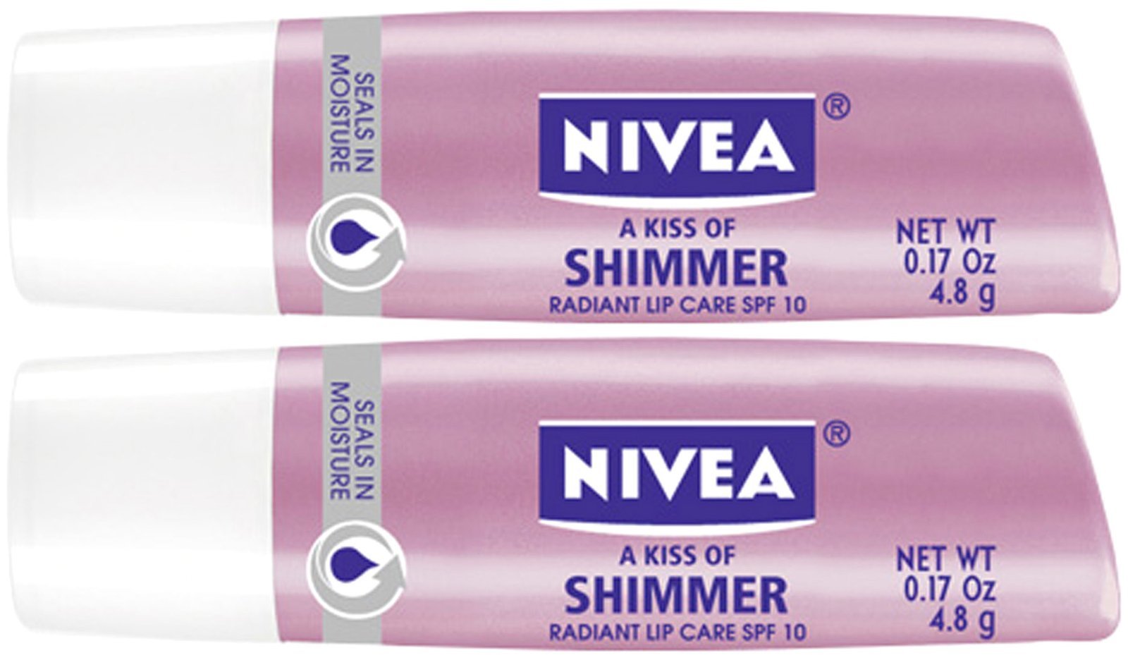NIVEA pearly shimmer front packaging showing sticks and subtle glow for hydrated lips