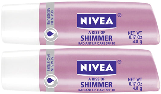 NIVEA pearly shimmer front packaging showing sticks and subtle glow for hydrated lips