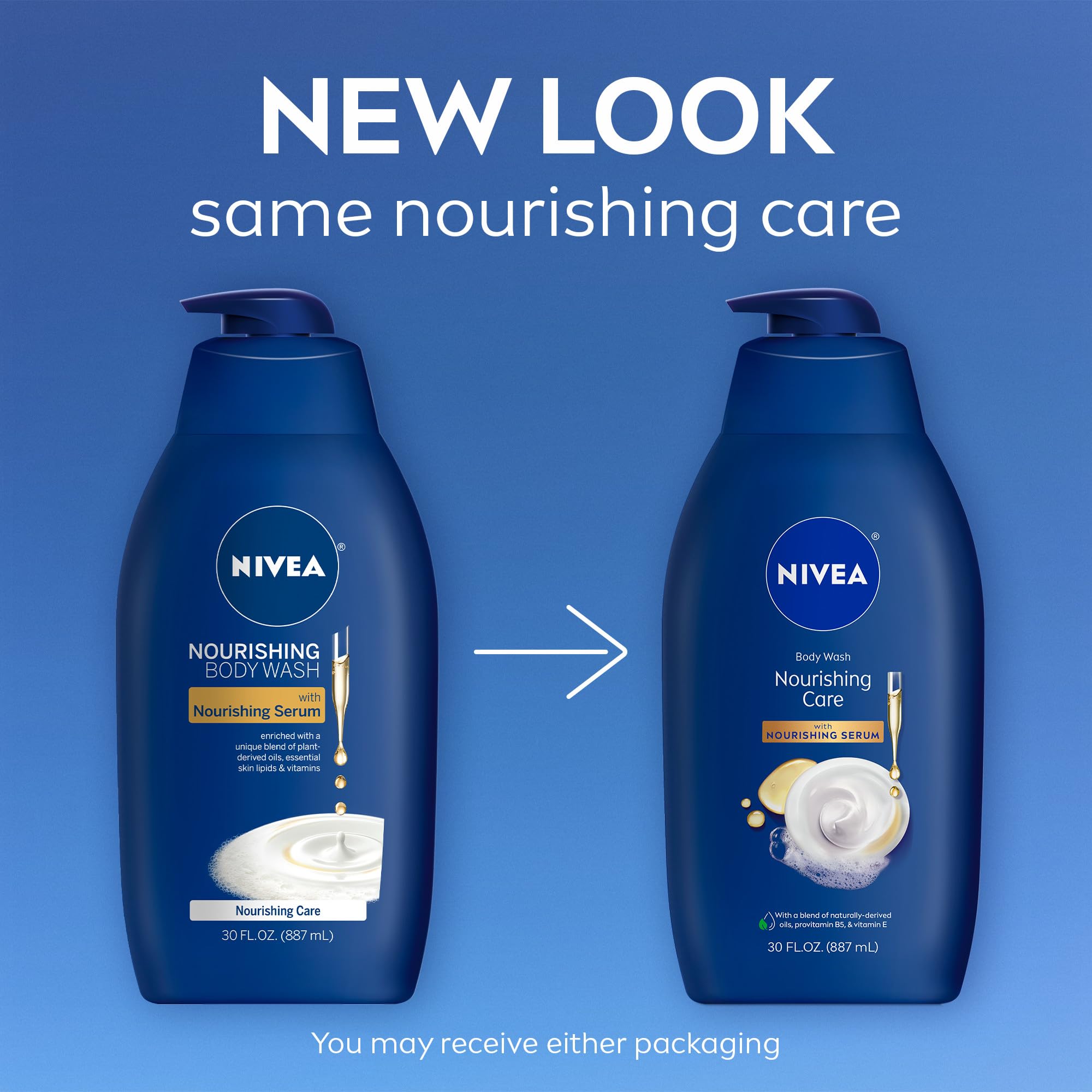 NIVEA pump top dispensing body wash for easy controlled use