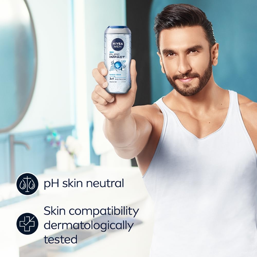 NIVEA in-shower lather on chest demonstrating deep-clean refresh benefit