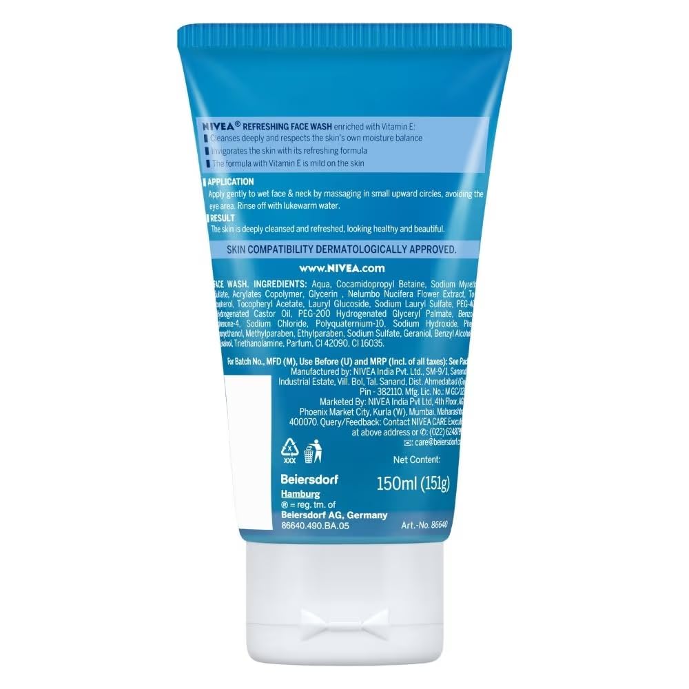 NIVEA back label with ingredient and usage details for informed use