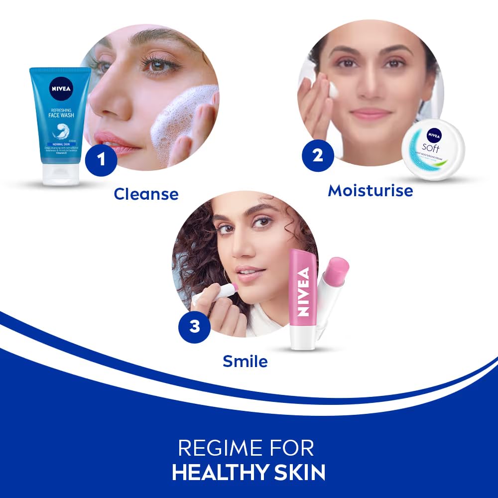 NIVEA gel on hand demonstrating easy dispensing and quick lather benefit