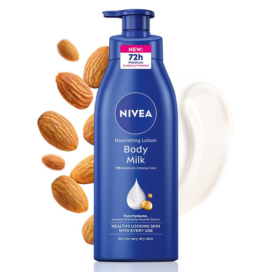 NIVEA bottle front view showing 400ml label and nourishment benefits