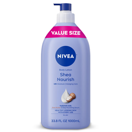 NIVEA front pump bottle showing full product and benefits