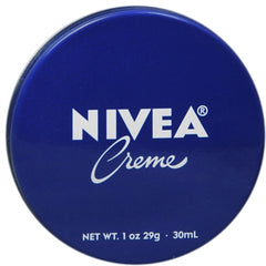 NIVEA front tin showing compact 1 oz pack for easy travel
