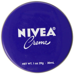 NIVEA front tin showing brand and compact design for easy carrying