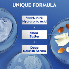 NIVEA creamy texture closeup demonstrating smooth shea butter-rich lotion for soft skin