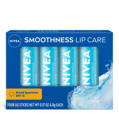 NIVEA front view of lip balm pack showing stick and branding for easy identification