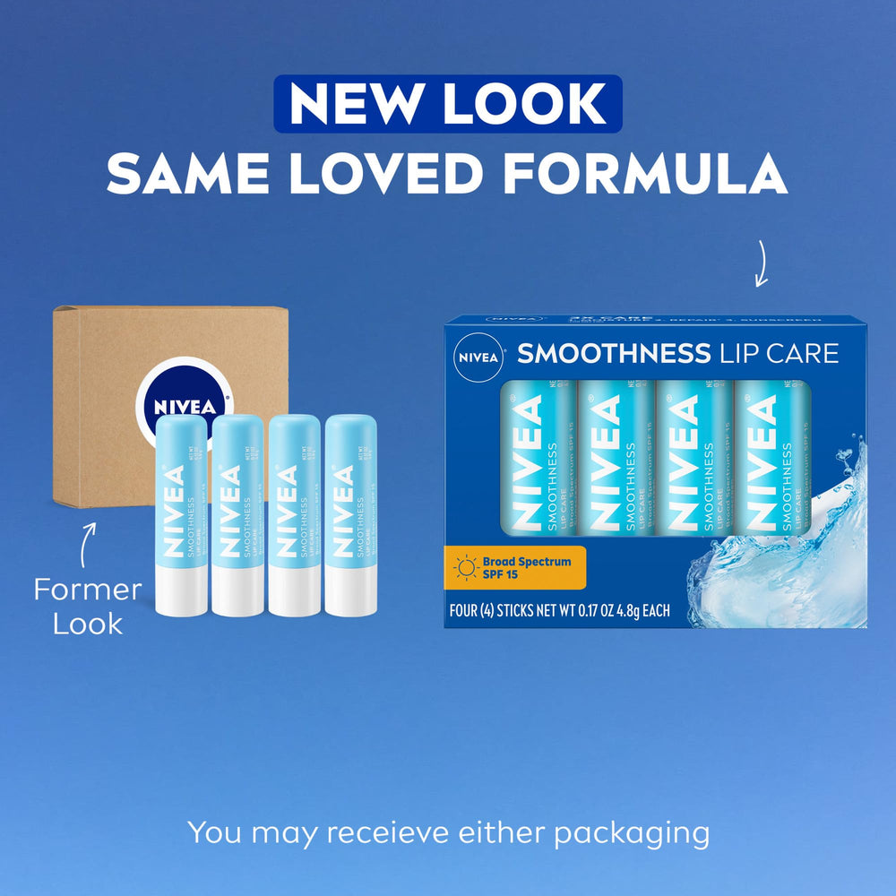 NIVEA open lip balm stick showing smooth texture and hydration for immediate use