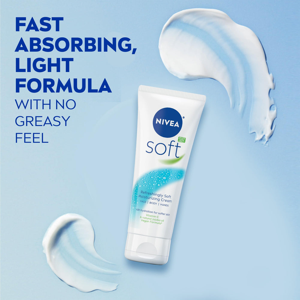 NIVEA soft being smoothed on hand for instant softening benefit