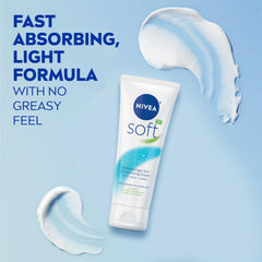 NIVEA soft being smoothed on hand for instant softening benefit