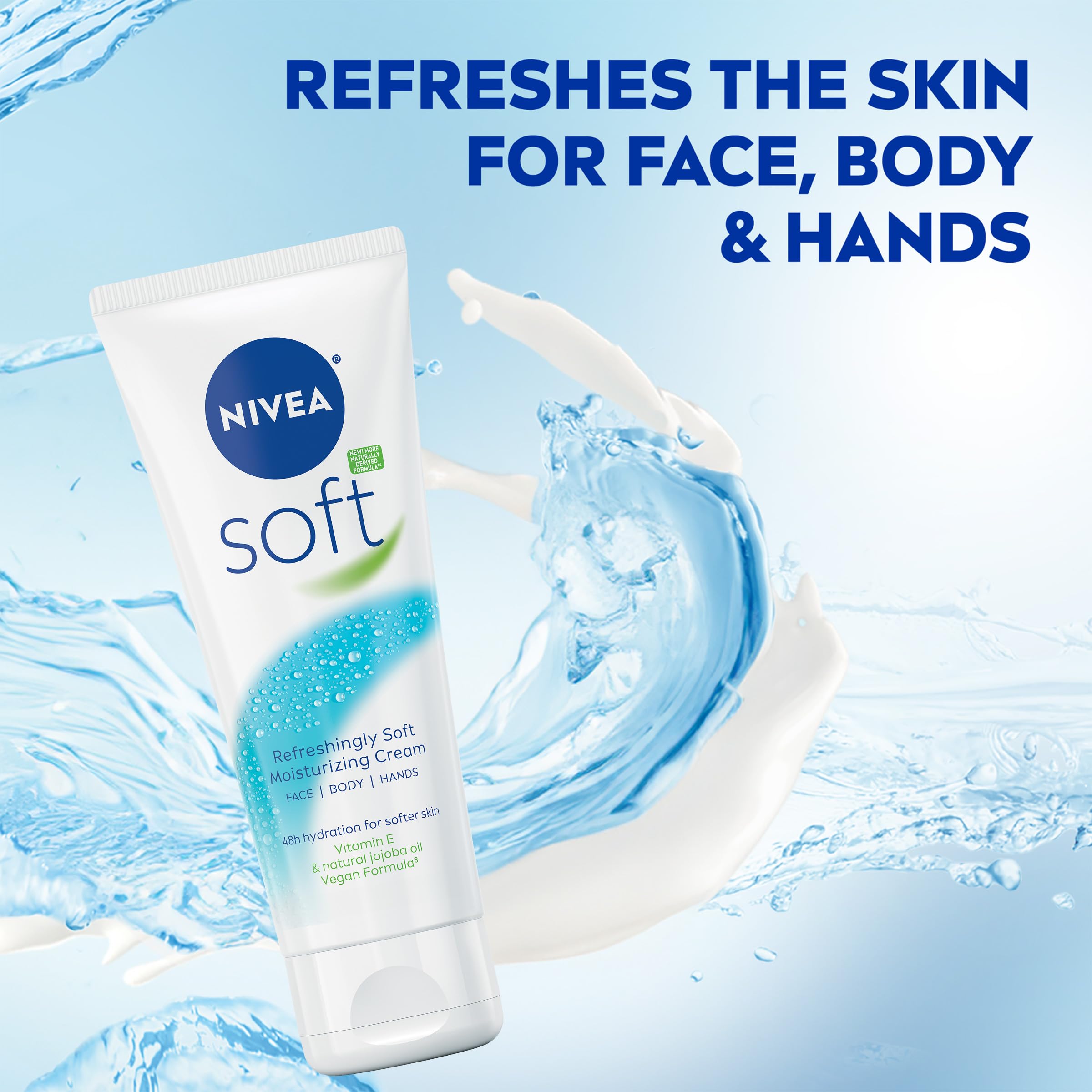 NIVEA soft alongside jojoba seeds highlighting natural oil nourishment