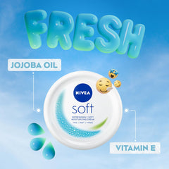 NIVEA soft beside common items to show 200ml size and portability