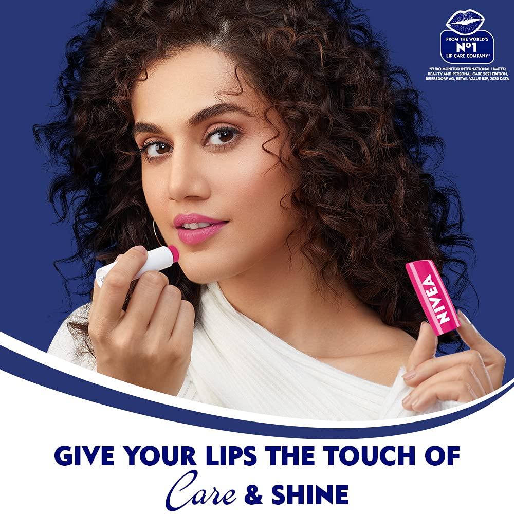 NIVEA watermelon open twist detail revealing balm tip and easy application