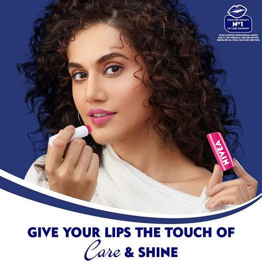 NIVEA watermelon open twist detail revealing balm tip and easy application