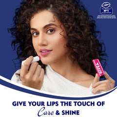 NIVEA watermelon open twist detail revealing balm tip and easy application