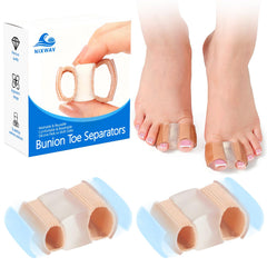 NIXWAV front packaging showing two gel bunion separators for daily relief