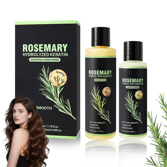 NIZENTA front packaging of shampoo and conditioner showing elegant bottles and benefits
