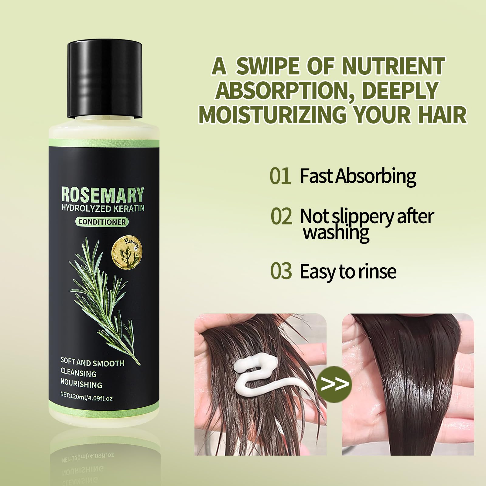 NIZENTA product in use with scalp massage to promote circulation benefits