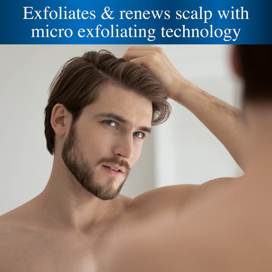 Nizoral texture close-up showing micro-exfoliants for gentle renewal