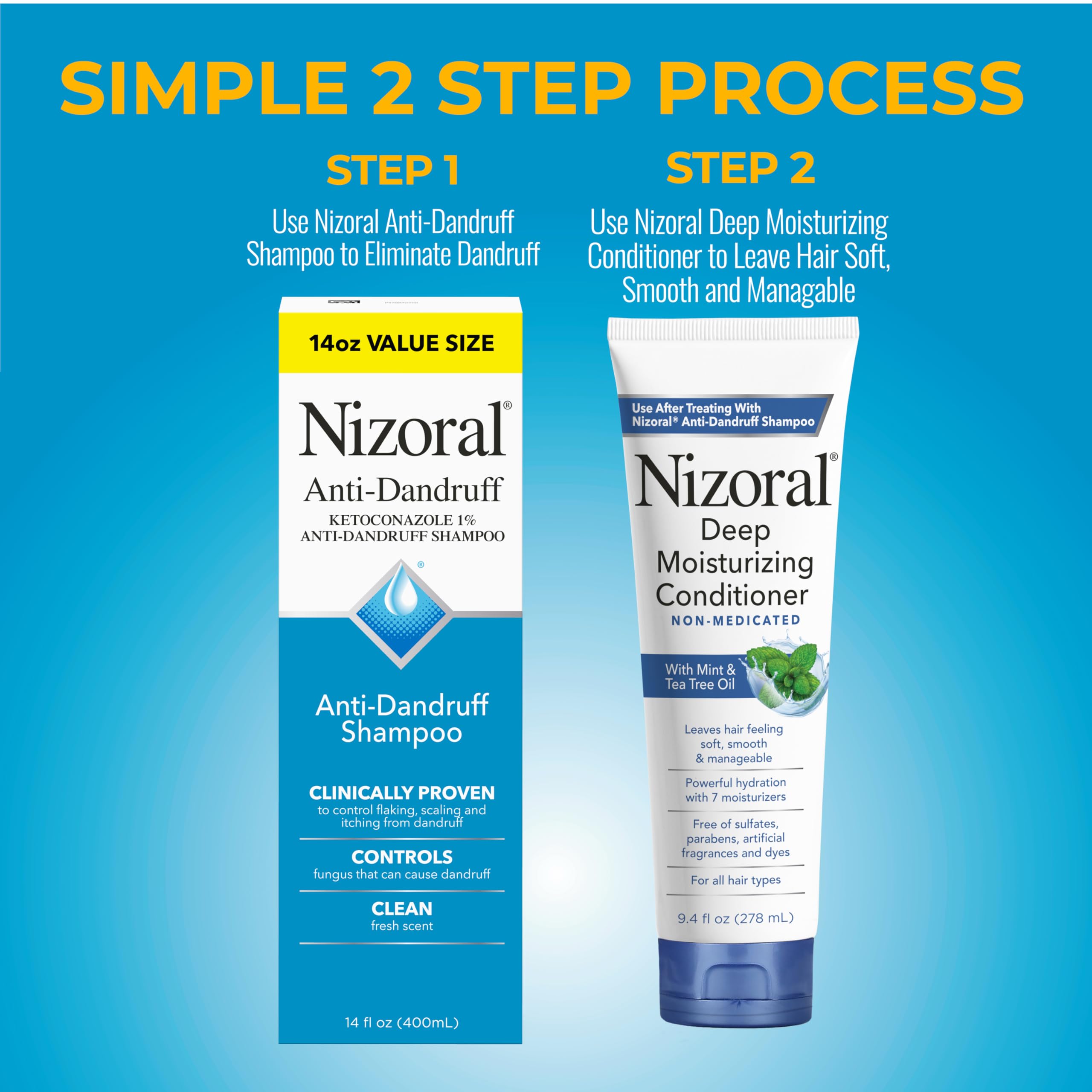 Nizoral shampoo label close-up highlighting ketoconazole 1% for effective treatment