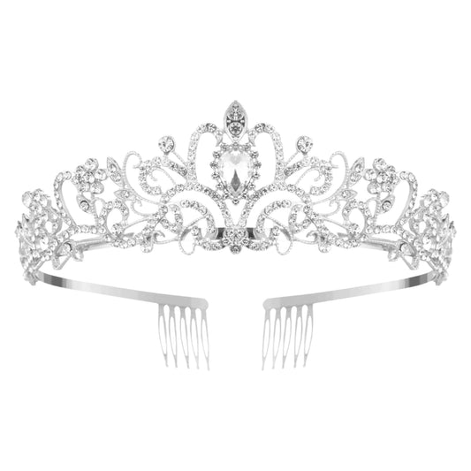 Nljihkure tiara front view shows elegant sparkle and bridal-ready design