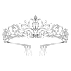 Nljihkure tiara front view shows elegant sparkle and bridal-ready design