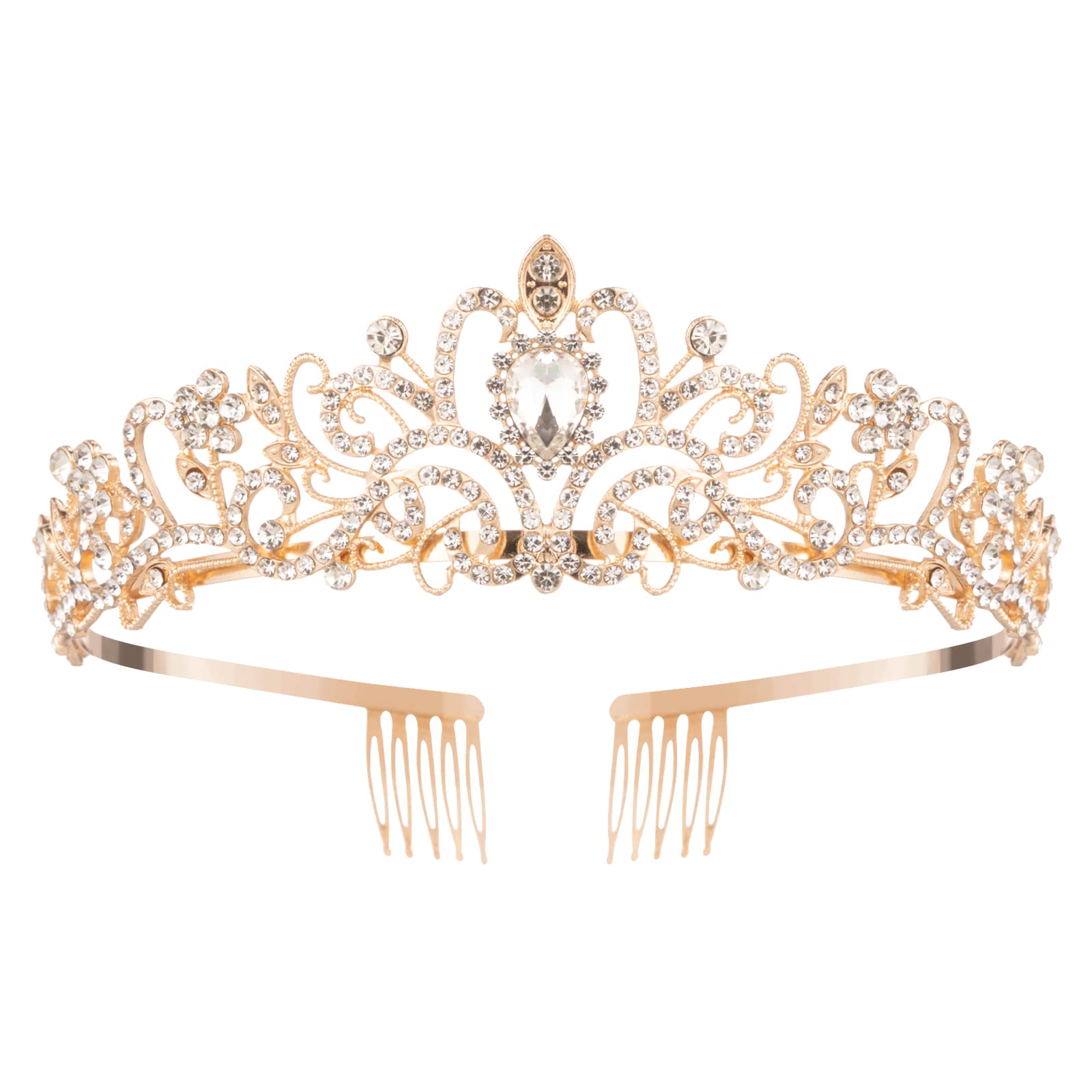 Nljihkure tiara front view showing crown silhouette and sparkle for elegant photos