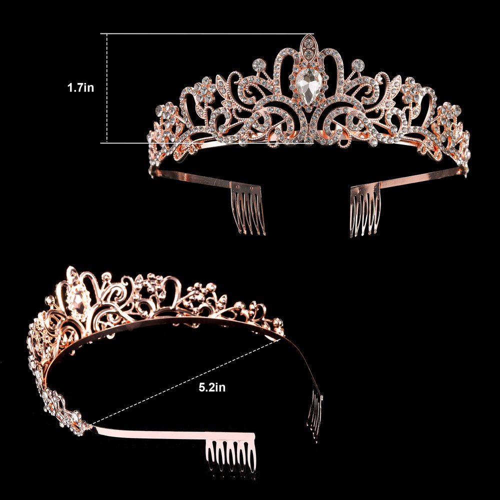 Nljihkure tiara side profile illustrating height and delicate rose-gold finish