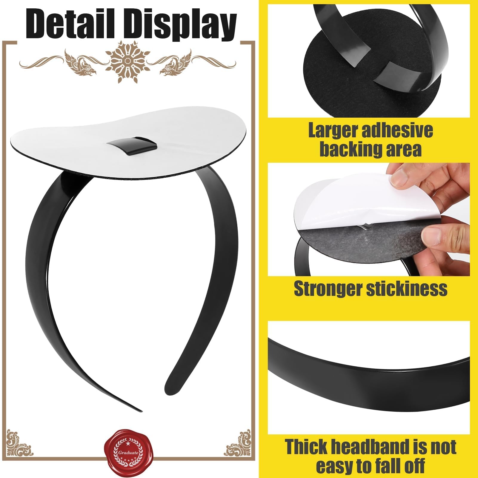 NNG hand holding headband to show size and easy-use benefit