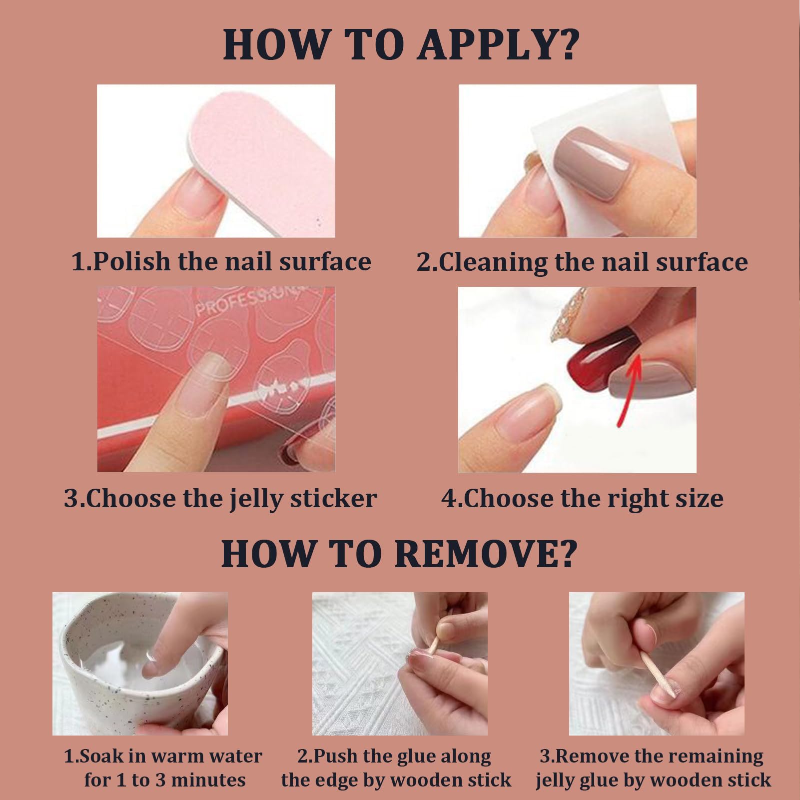 NNIPRAIYE nails beside ruler showing medium length, benefit: accurate size reference