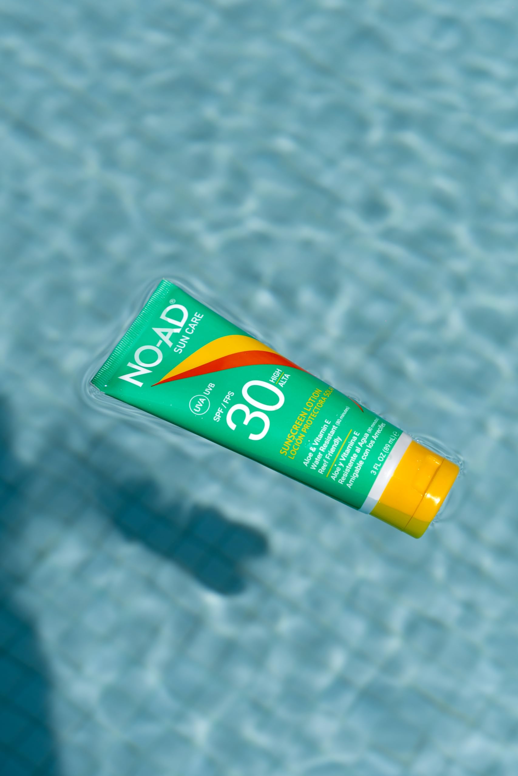 NO-AD lotion being applied to skin offering lightweight coverage