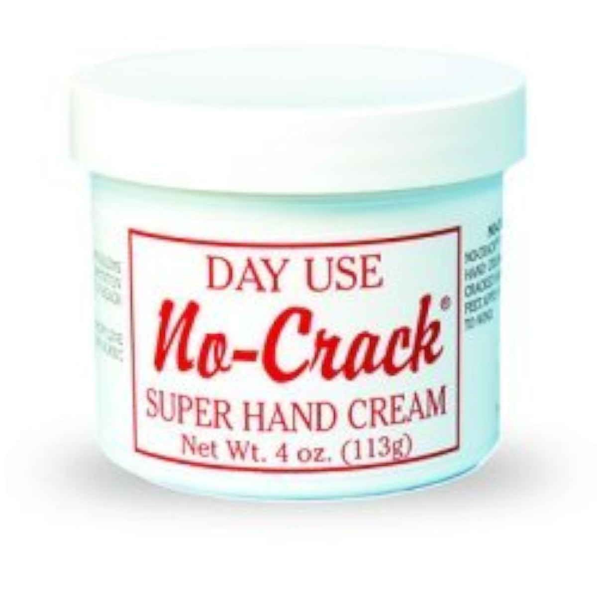 No Crack brand front packaging of Day Use Hand Cream 4oz showing label and compact tube for quick hydration