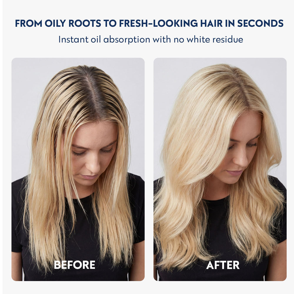 No nothing spray action at roots demonstrates quick oil absorption and lift